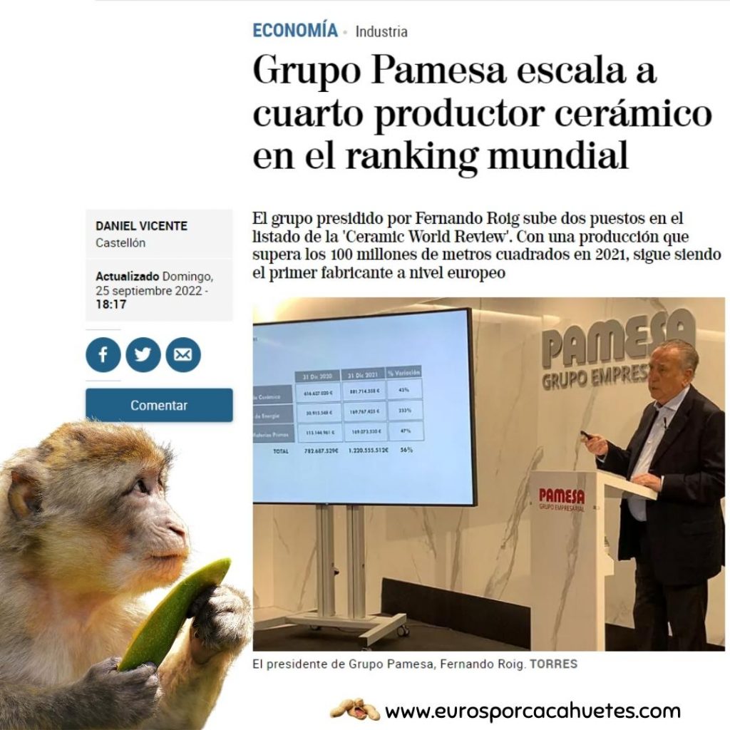 Fernando Roig Grupo Pamesa - Euros por cacahuetes