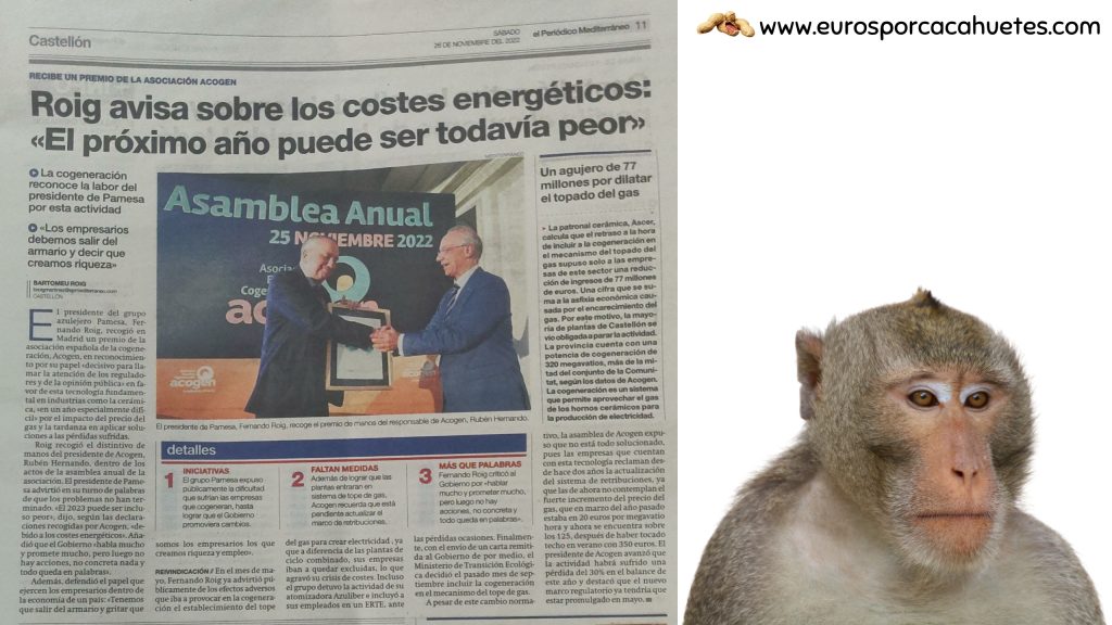 Fernando Roig declaraciones - Euros por cacahuetes