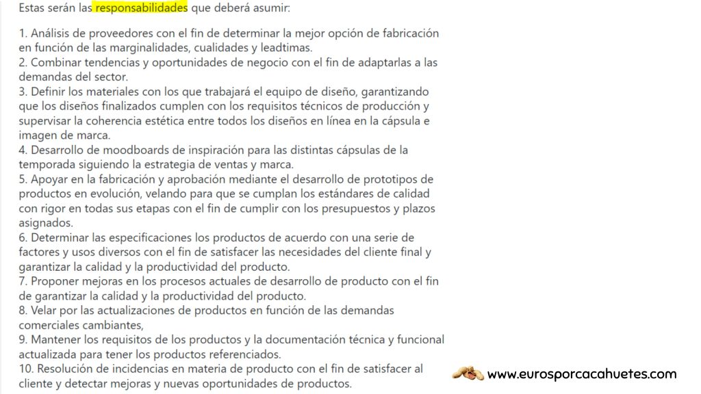 Ofertas trabajo especialista producto y merchandising Barça Infojobs exigencias - Euros por cacahuetes