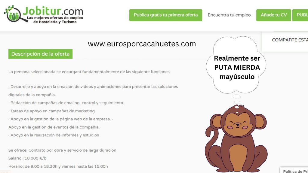Oferta Laboral de Técnico de Marketing en Castellón salario - Euros por cacahuetes