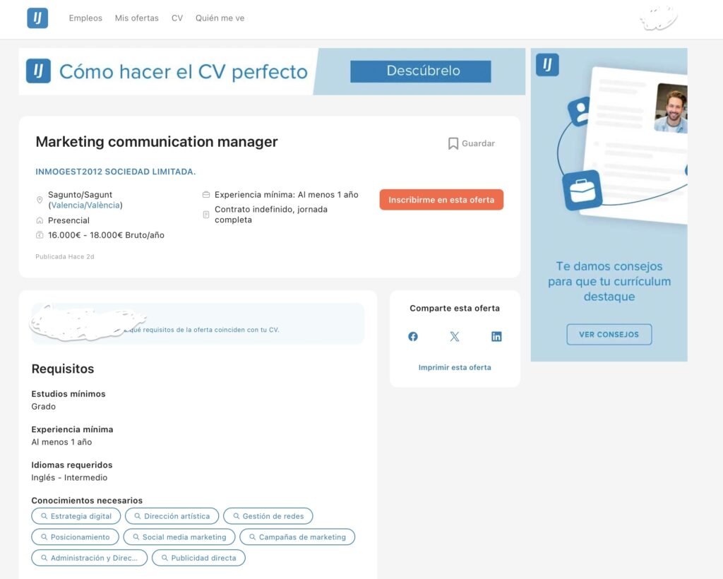 Inmobiliaria Inmogest Puerto de Sagunto - Marketing Manager