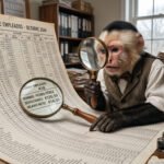 Mono revisando una nómina